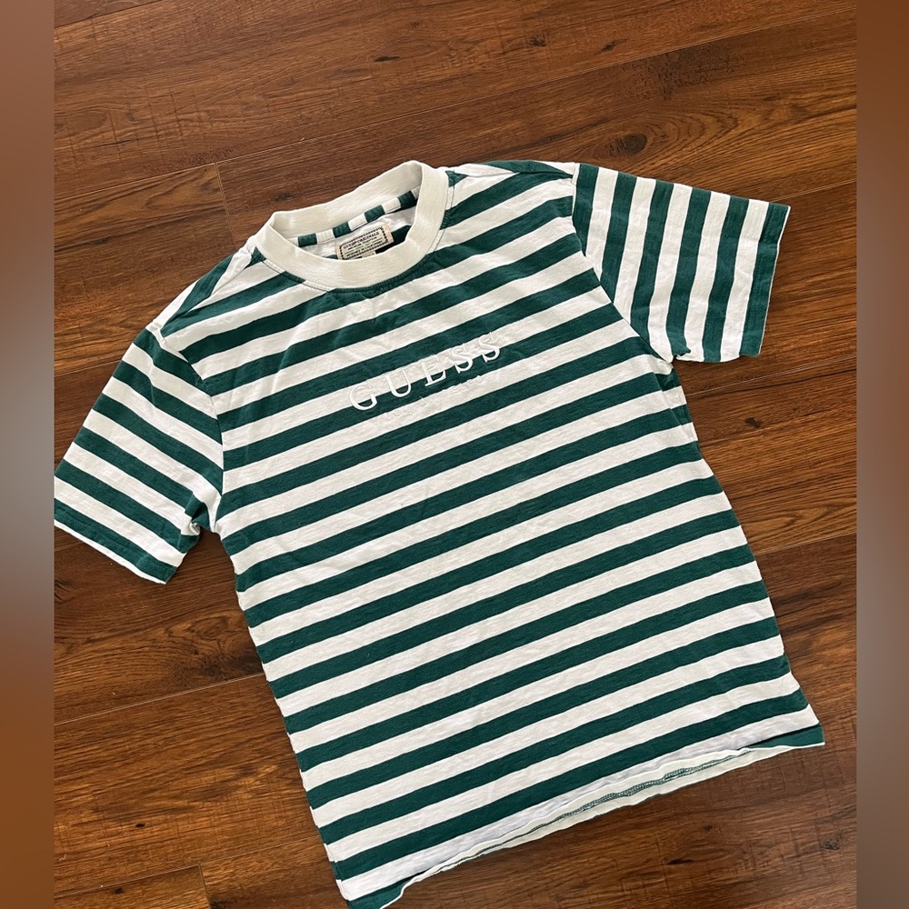 Amazing vintage 1990s Guess Jeans Stripe Tee T-shirt! Est Med